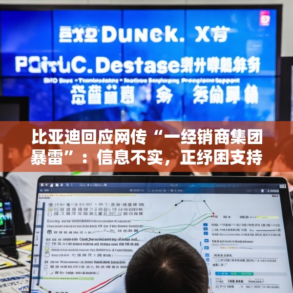 比亚迪回应网传“一经销商集团暴雷”：信息不实，正纾困支持